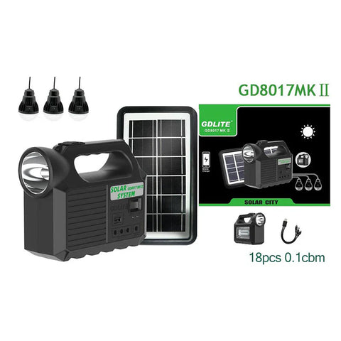Kit Solar Portabil Solar City Cu 3 Becuri , Lanterna , Lampa , Incarcator Telefon