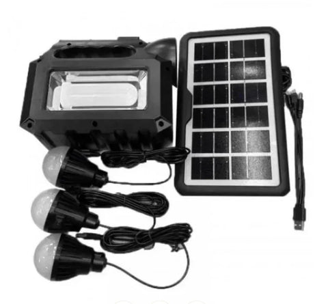 Kit Solar Portabil Solar City Cu 3 Becuri , Lanterna , Lampa , Incarcator Telefon