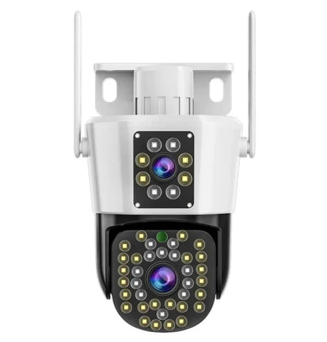 Set 2 x Camera de Supraveghere Duală Jortan 8293, 6MP, WiFi sau Cablu, Ip66 , 44 Led Vedere Nocturna