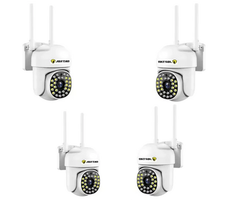 Pachet 4 x Cameră de Supraveghere Jortan 8161QJ, 28 LED-uri, WiFi, HD, Viziune Nocturnă cu Infraroșu și Protecție IP66, Transmisie Live pe Telefon