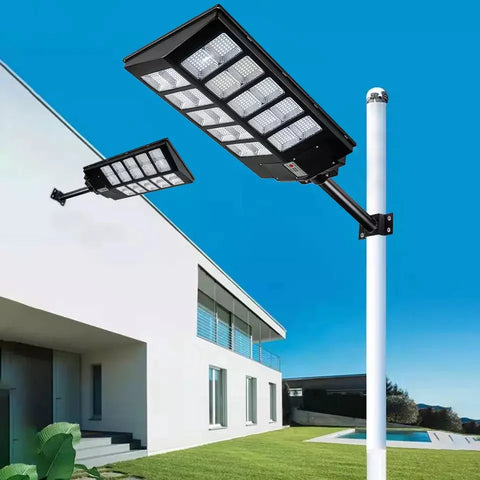 Lampa Solară Dublă Jortan cu LED-uri de Ultimă Generație – 1000W, Telecomandă Inclusă și Picior Metalic + Cadou Surpriza