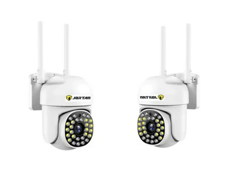 Pachet 2 x Cameră de Supraveghere Jortan 8161QJ, 28 LED-uri, WiFi, HD, Viziune Nocturnă cu Infraroșu și Protecție IP66, Transmisie Live pe Telefon